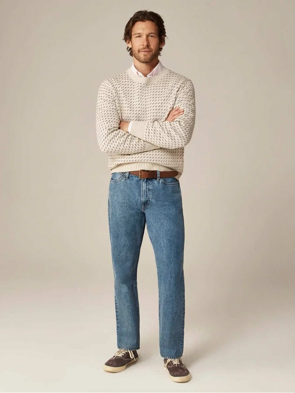 J. CREW Heritage cotton‎ sweater in bird's-eye stitch Size L NWT $118 CM312